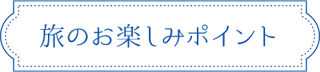 旅のお楽しみポイント