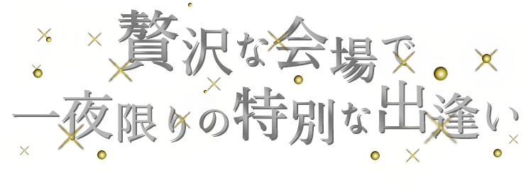 贅沢な会場で一夜限りの特別な出逢い